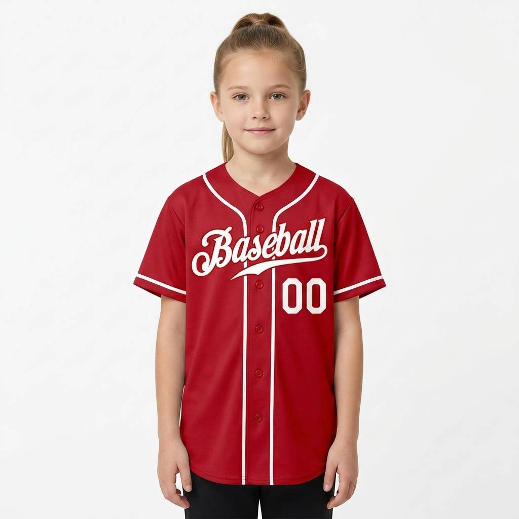 Custom Red & White Baseball Jersey