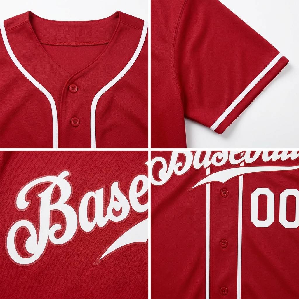 Custom Red & White Baseball Jersey