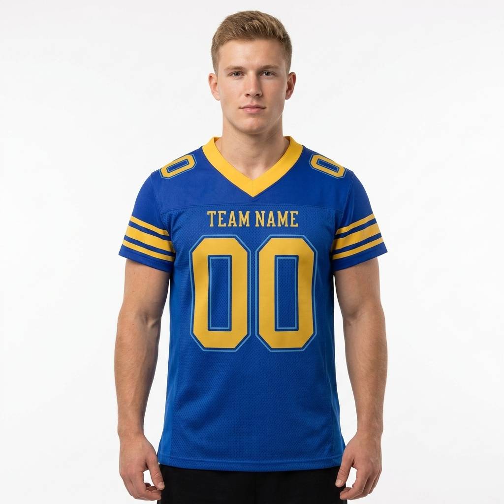 Custom Royal Blue & Gold Gradient Football Jersey