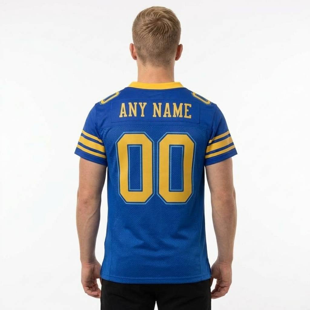 Custom Royal Blue & Gold Gradient Football Jersey