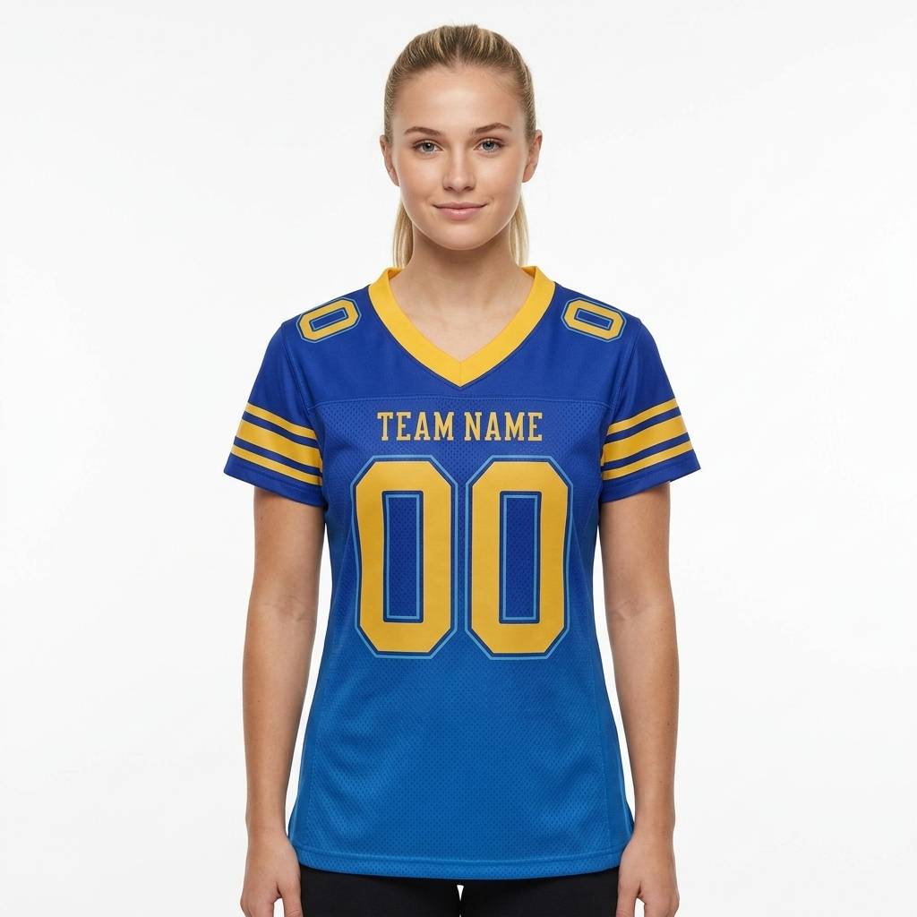Custom Royal Blue & Gold Gradient Football Jersey