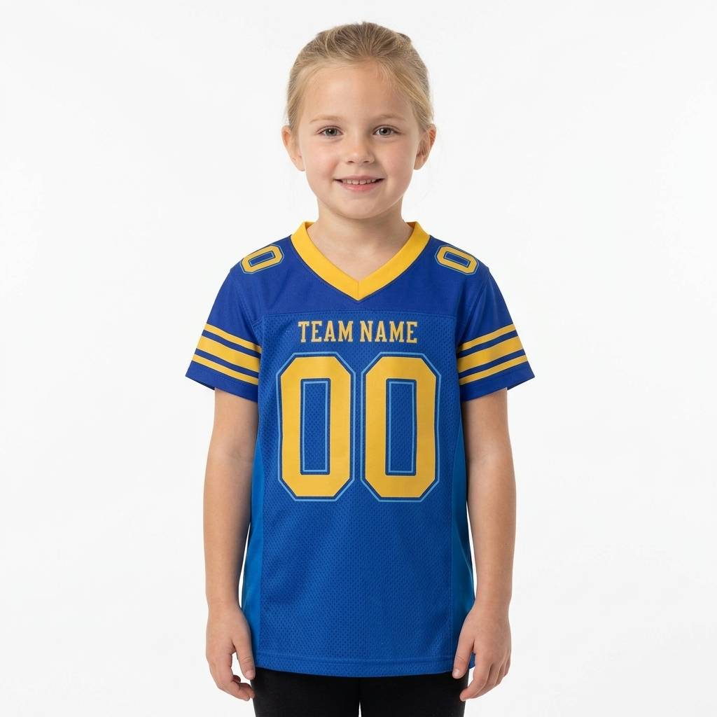 Custom Royal Blue & Gold Gradient Football Jersey