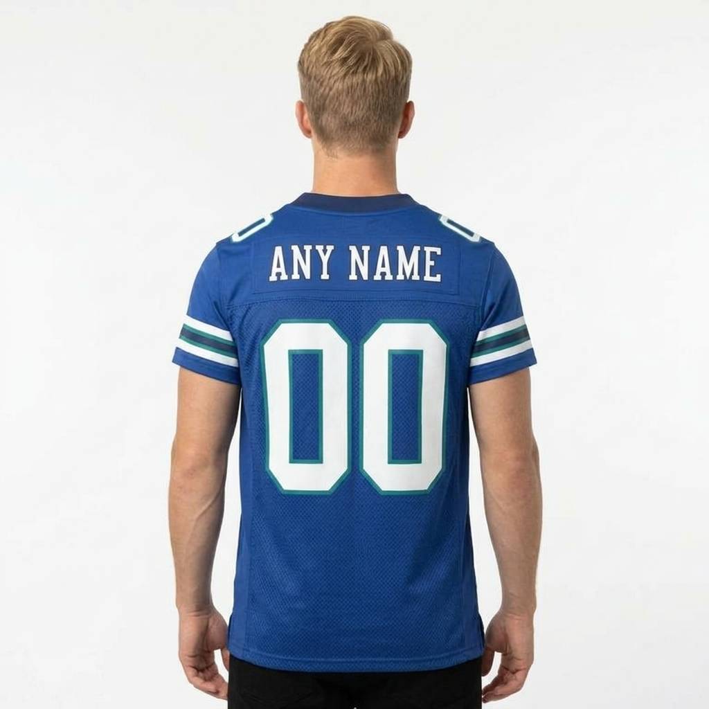 Custom Royal Blue & White Gradient Football Jersey