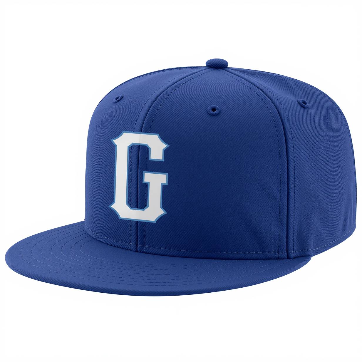 Custom Royal & White/Light Blue Stitched Adjustable Snapback Hat