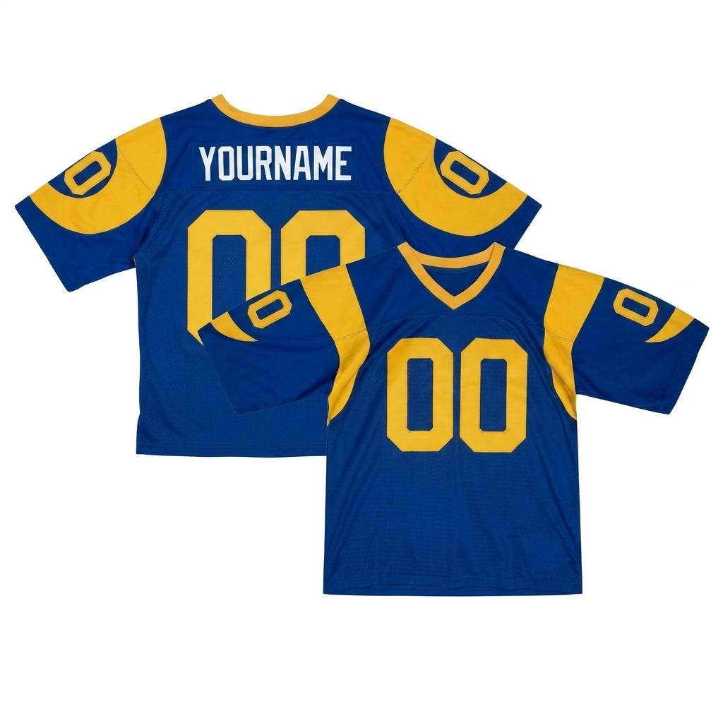 Custom Royal & Yellow Classic Football Jersey