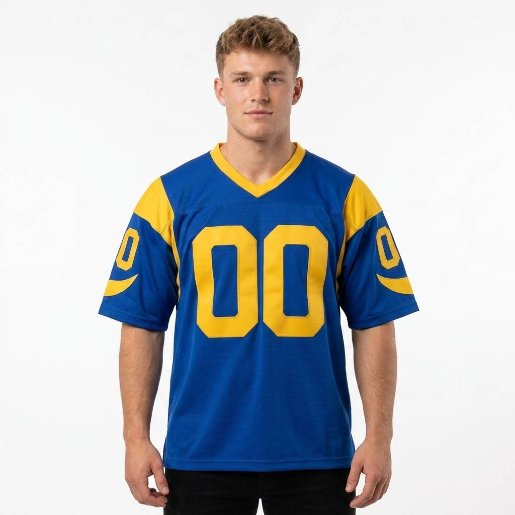 Custom Royal & Yellow Classic Football Jersey