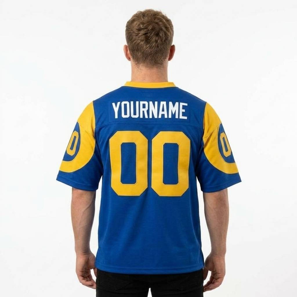 Custom Royal & Yellow Classic Football Jersey