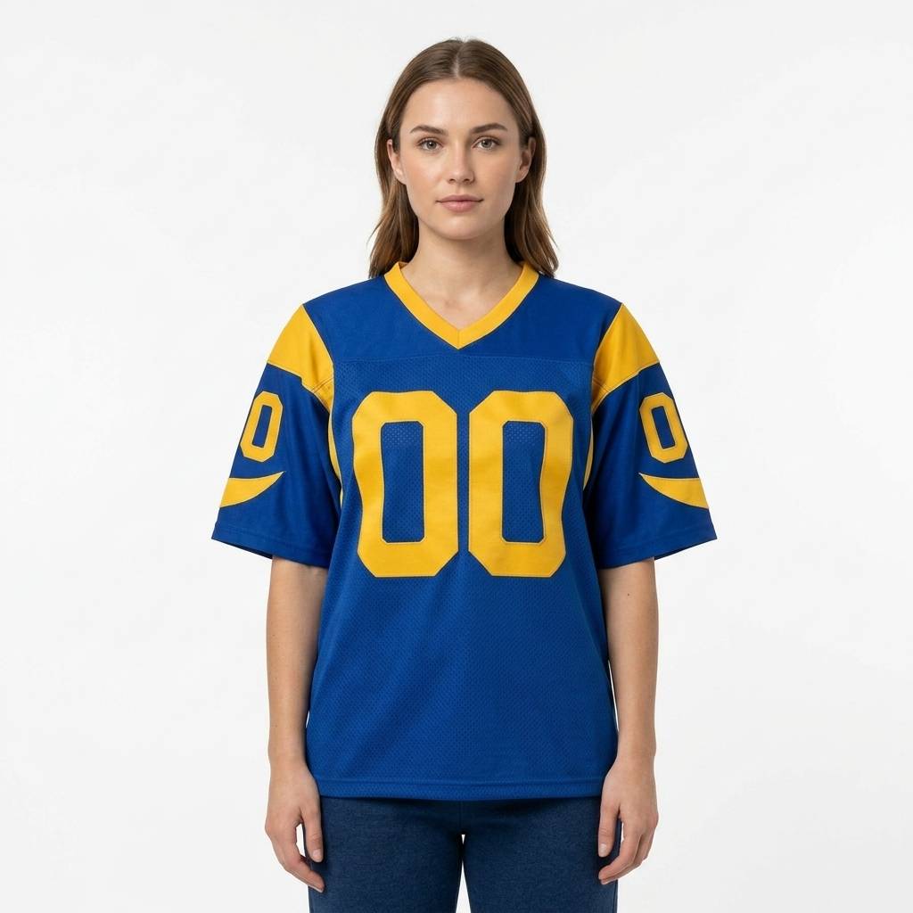 Custom Royal & Yellow Classic Football Jersey