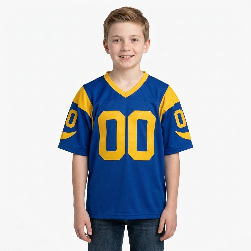Custom Royal & Yellow Classic Football Jersey