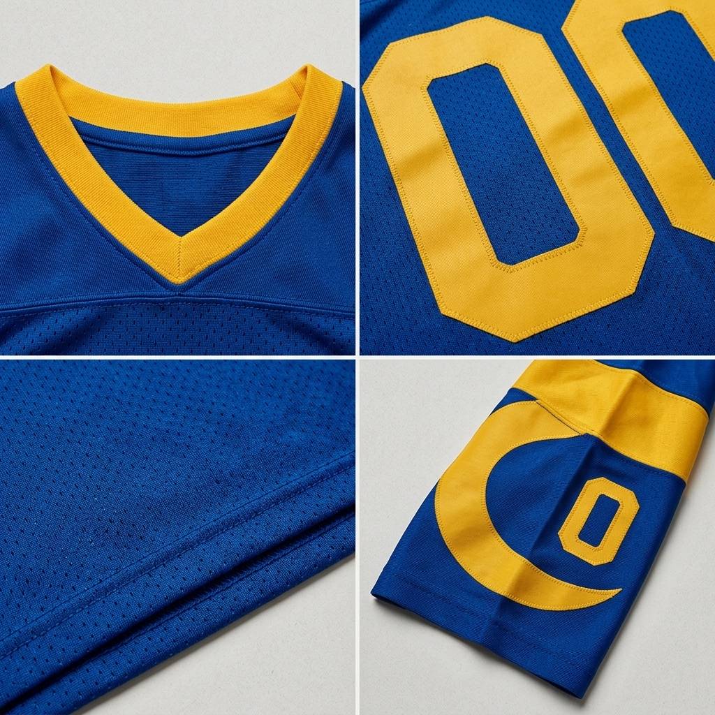 Custom Royal & Yellow Classic Football Jersey