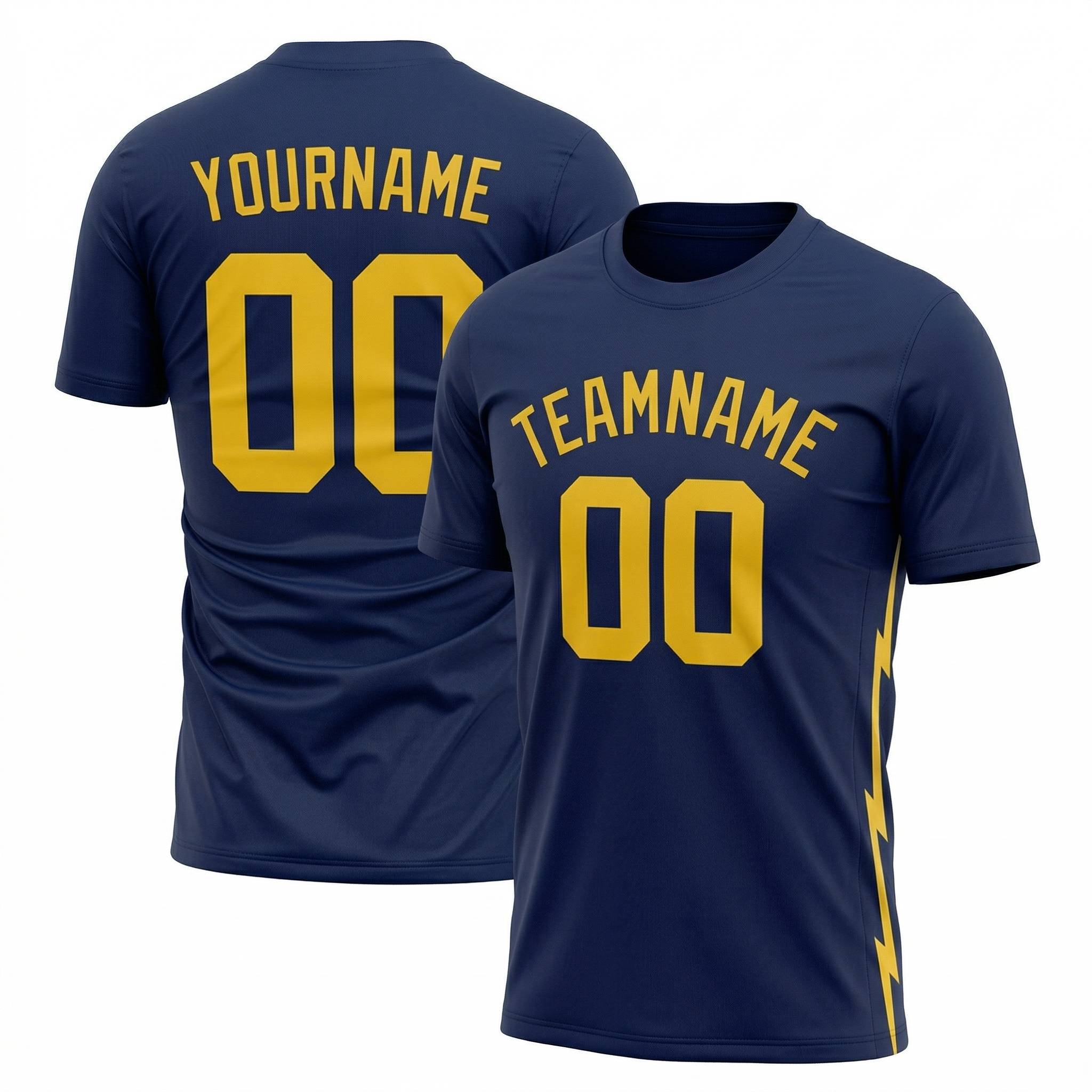 Custom Navy & Yellow Custom Soccer Jersey