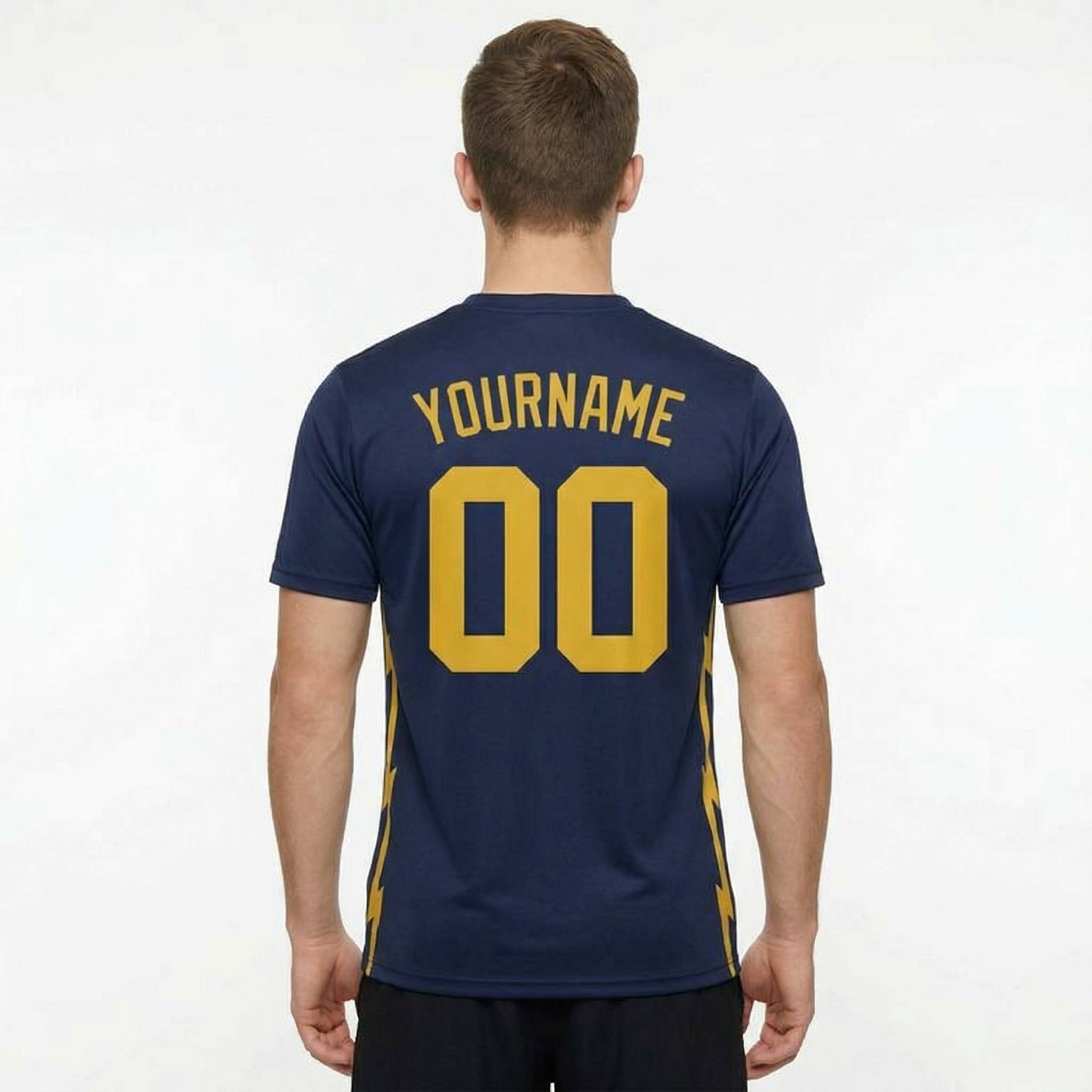 Custom Navy & Yellow Custom Soccer Jersey