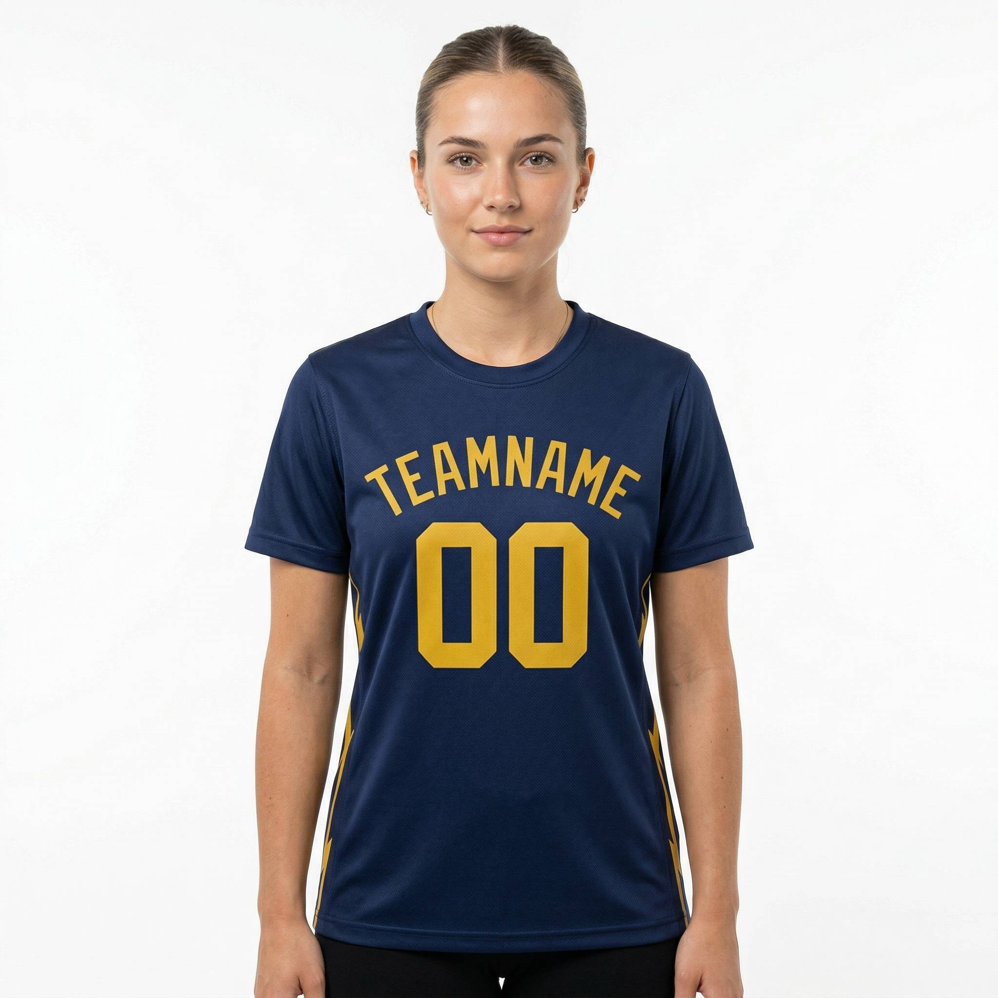 Custom Navy & Yellow Custom Soccer Jersey