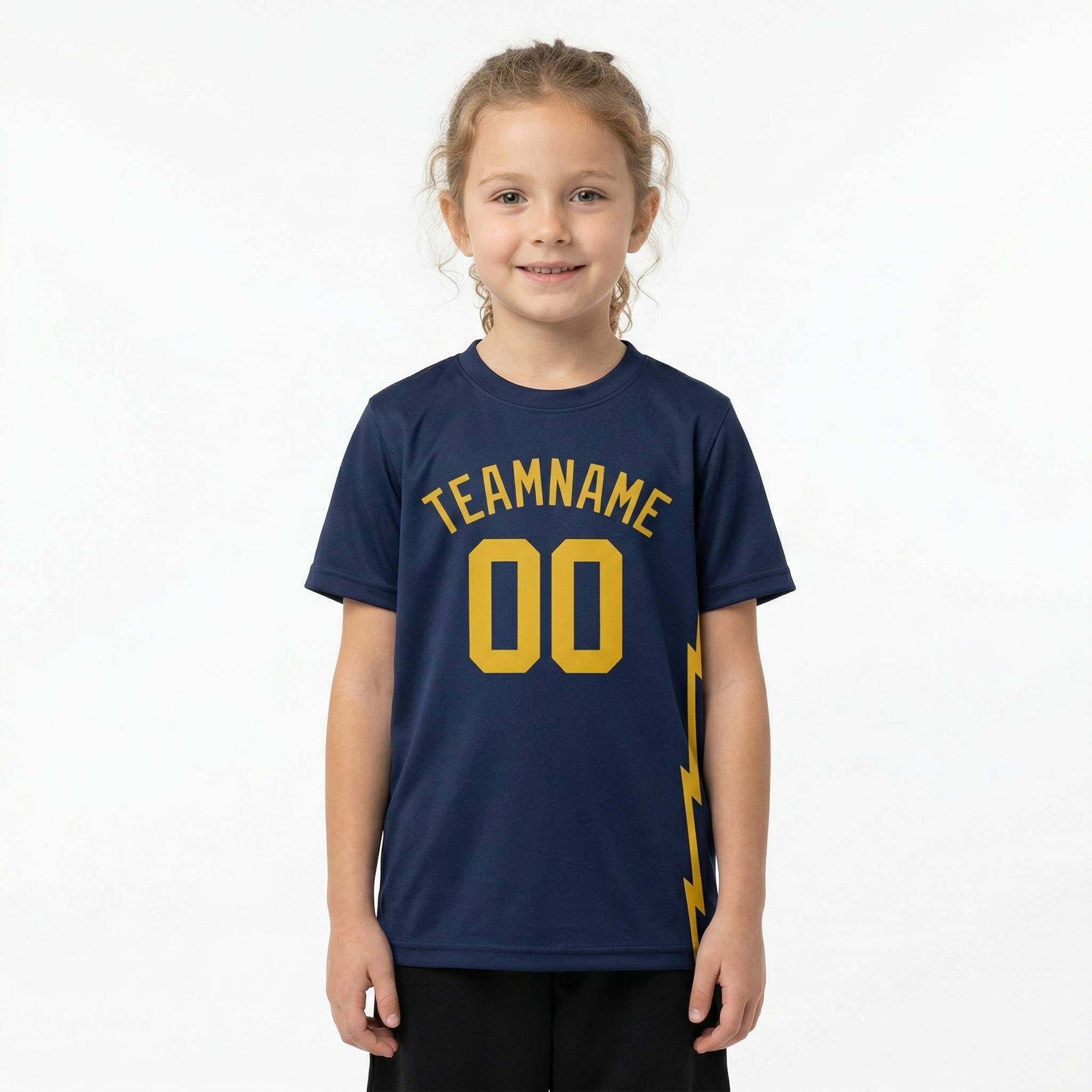 Custom Navy & Yellow Custom Soccer Jersey