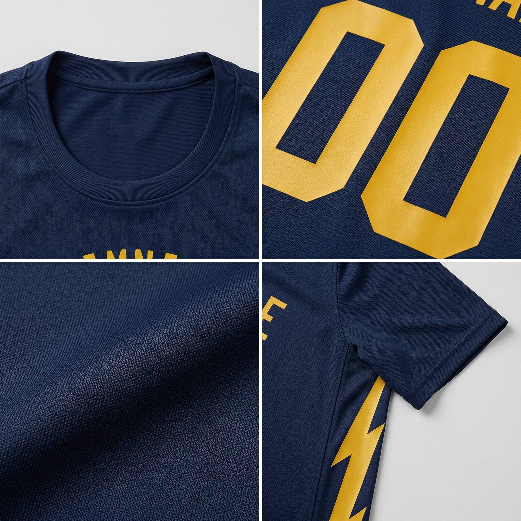 Custom Navy & Yellow Custom Soccer Jersey