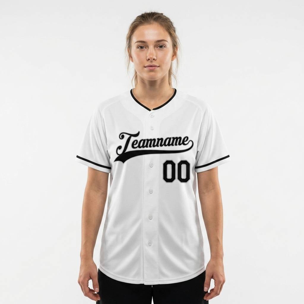 Custom White & Black/Grey Baseball Jersey