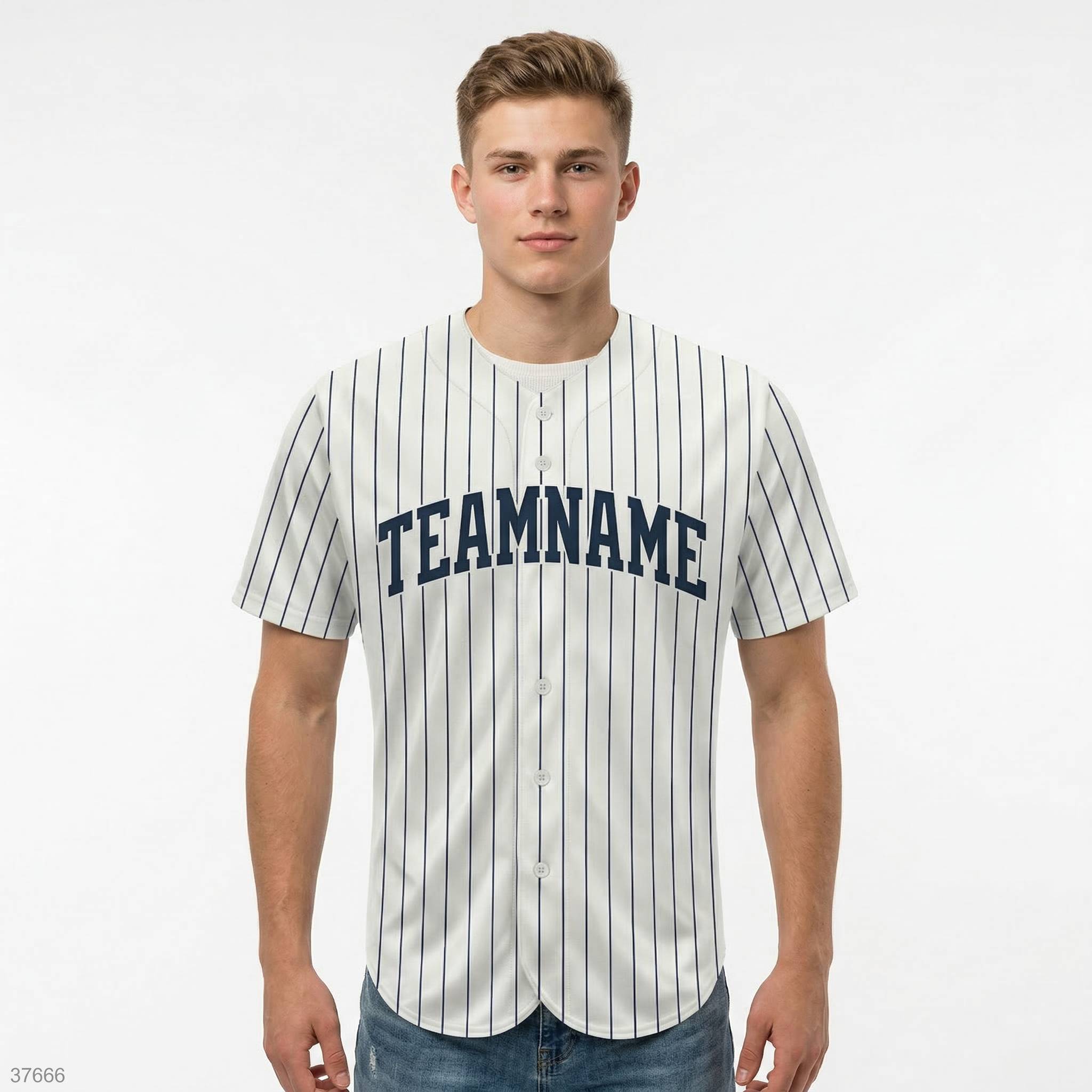 Custom White & Royal Blue Classic Fashion Baseball Jersey