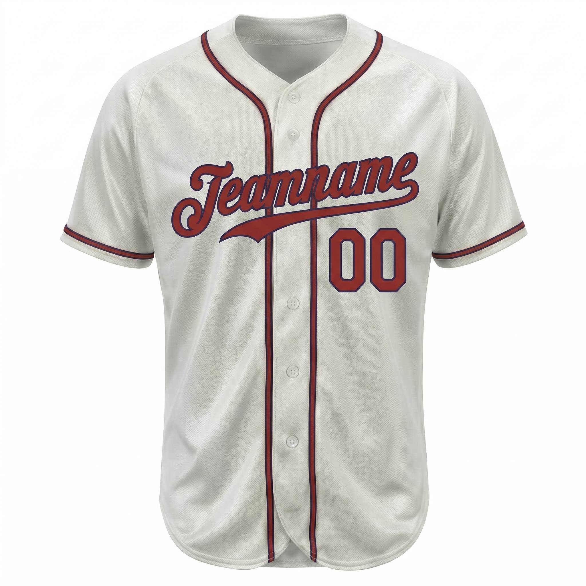 Custom White & Red/Navy Classic Fashion Baseball Jersey