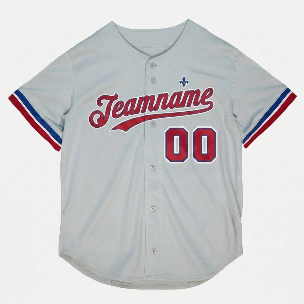 Custom Grey & Red/Royal Baseball Classic Jersey