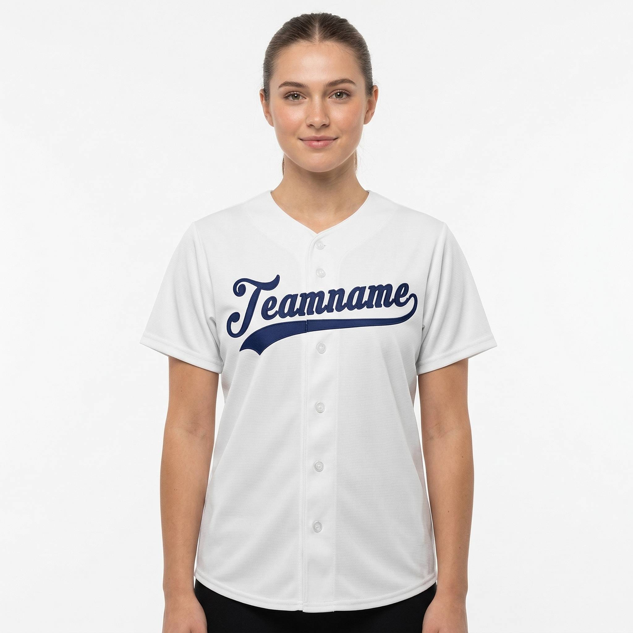 Custom White & Royal Baseball Jersey