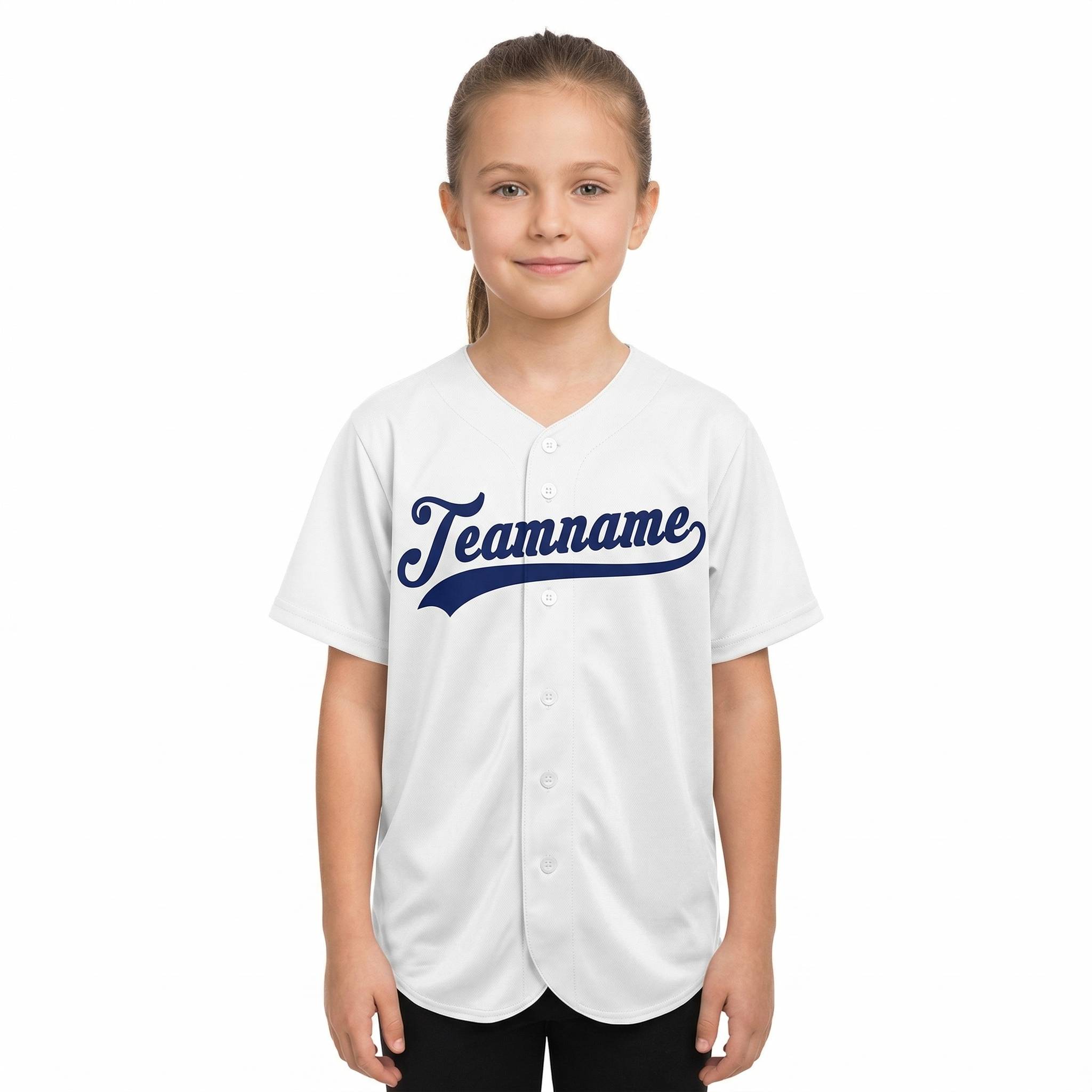 Custom White & Royal Baseball Jersey