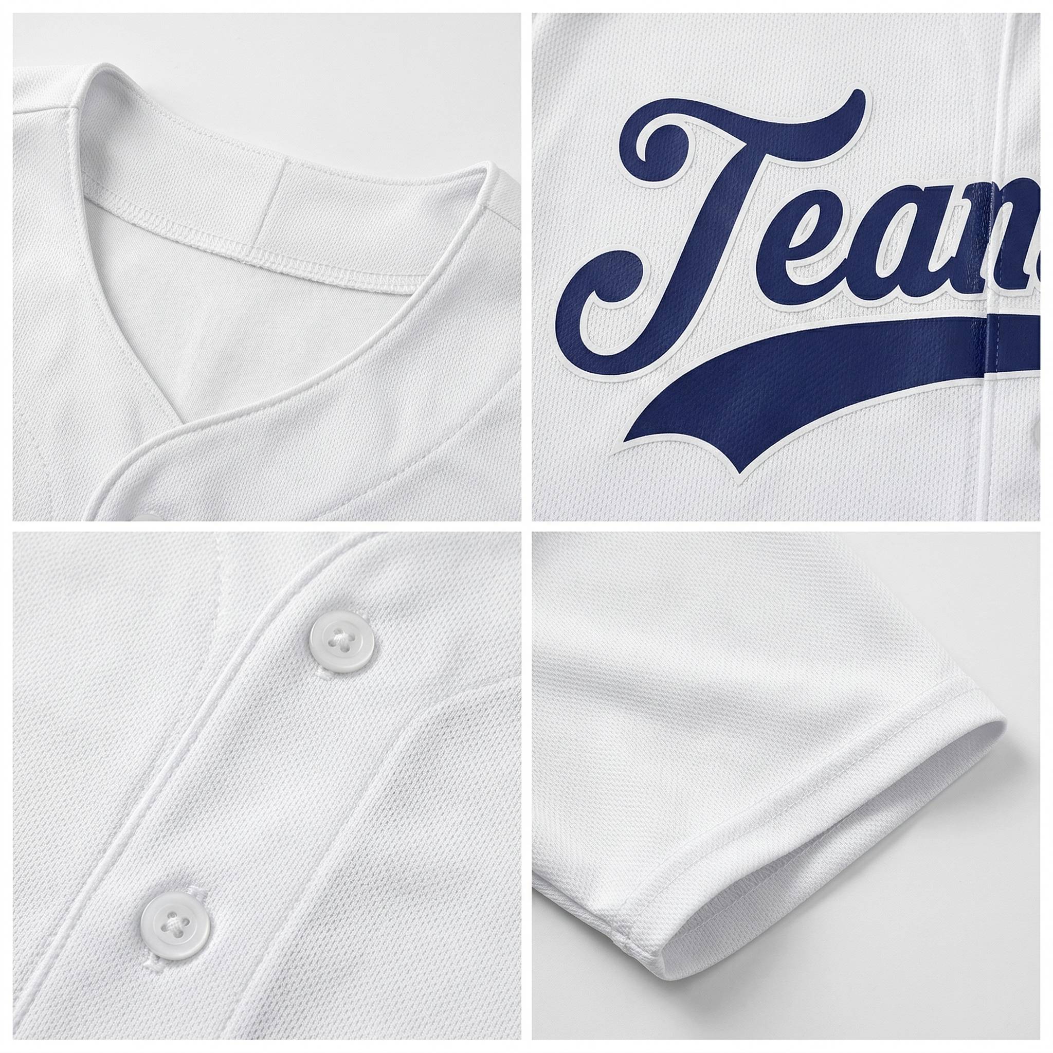 Custom White & Royal Baseball Jersey