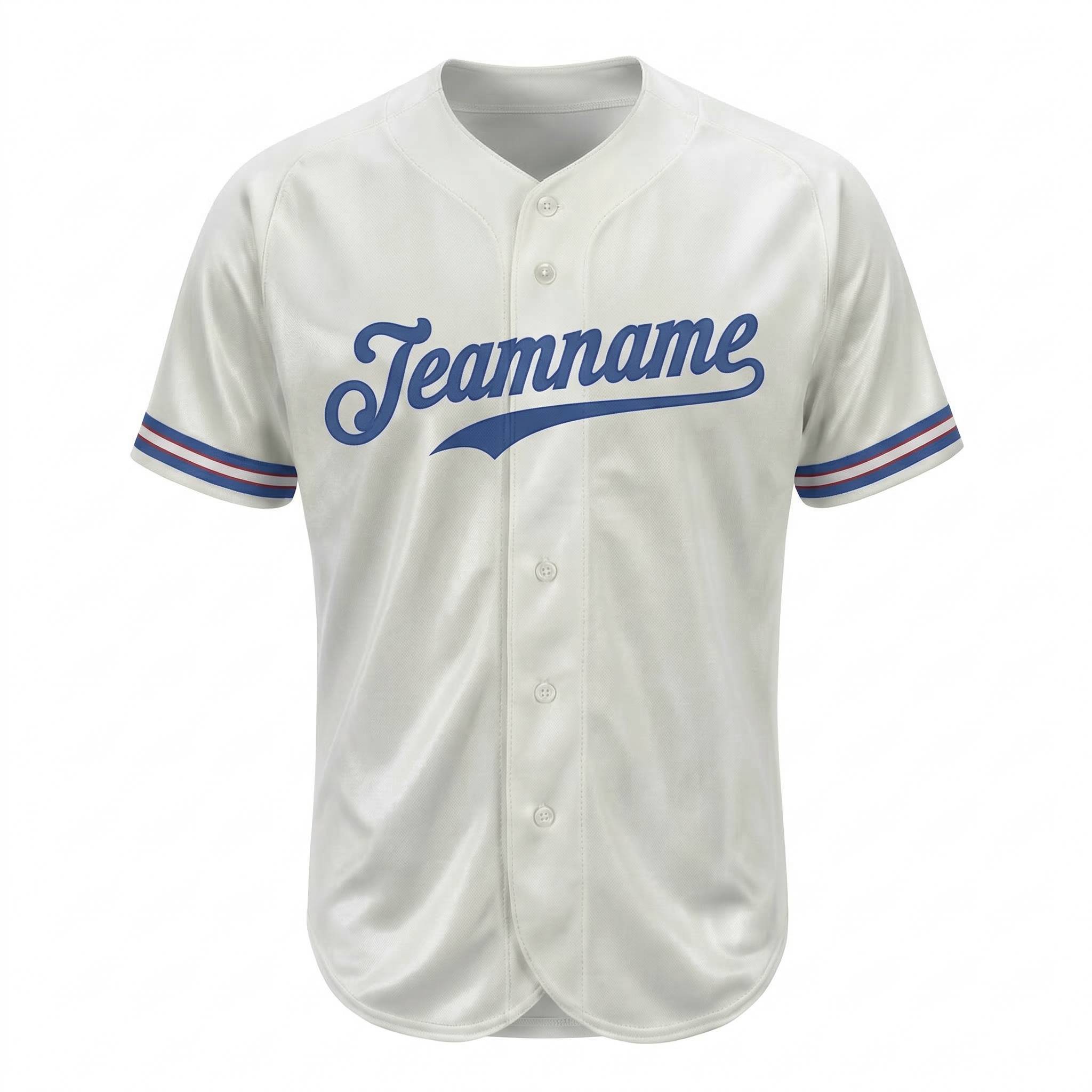 Custom White & Royal Blue Classic Fashion Baseball Jersey