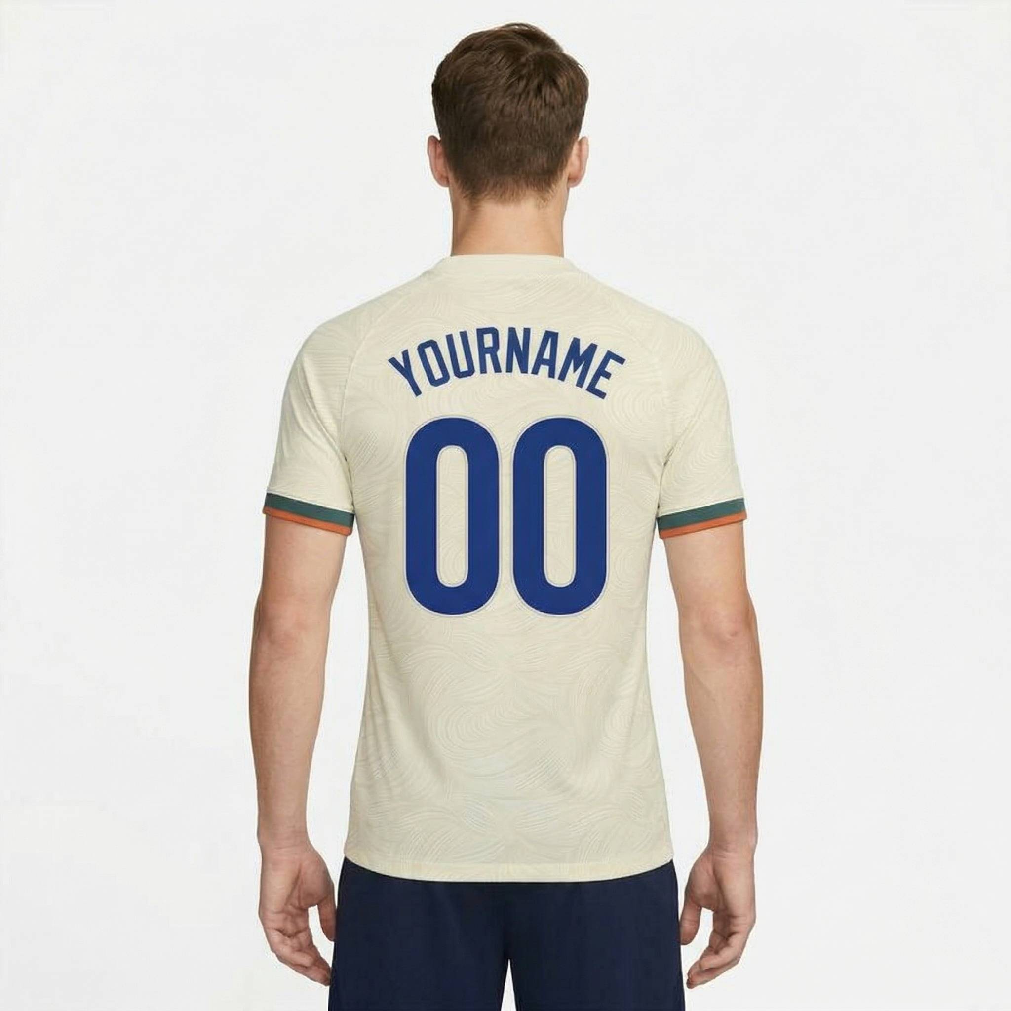 Custom White & Royal/Orange Custom Soccer Jersey