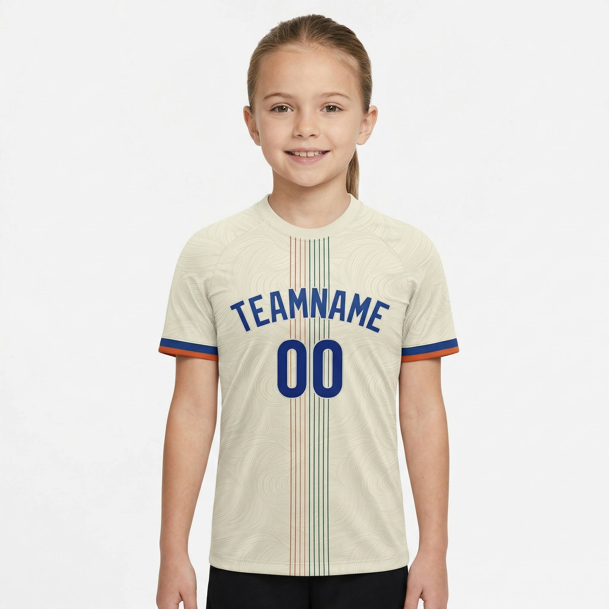 Custom White & Royal/Orange Custom Soccer Jersey