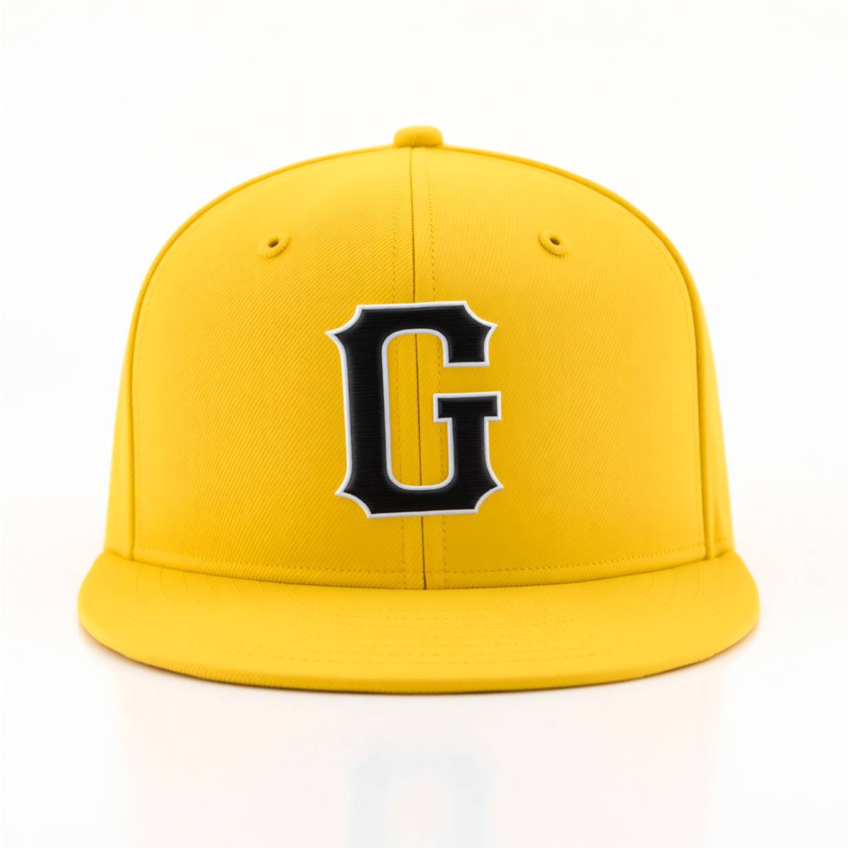 Custom Yellow & Black/White Stitched Adjustable Snapback Hat