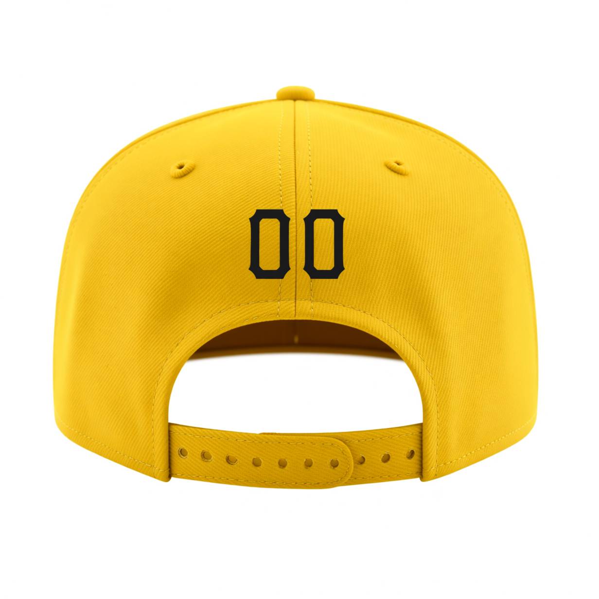 Custom Yellow & Black/White Stitched Adjustable Snapback Hat
