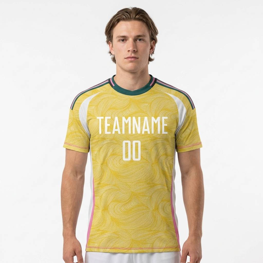 Custom Yellow & White/Teal Custom Soccer Jersey