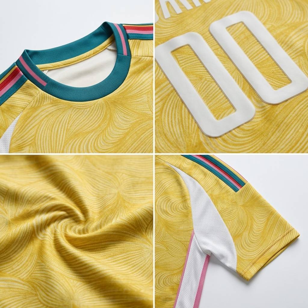 Custom Yellow & White/Teal Custom Soccer Jersey