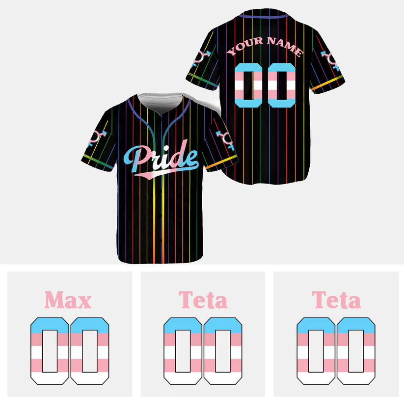 LGBT custom pride striped baseball jersey