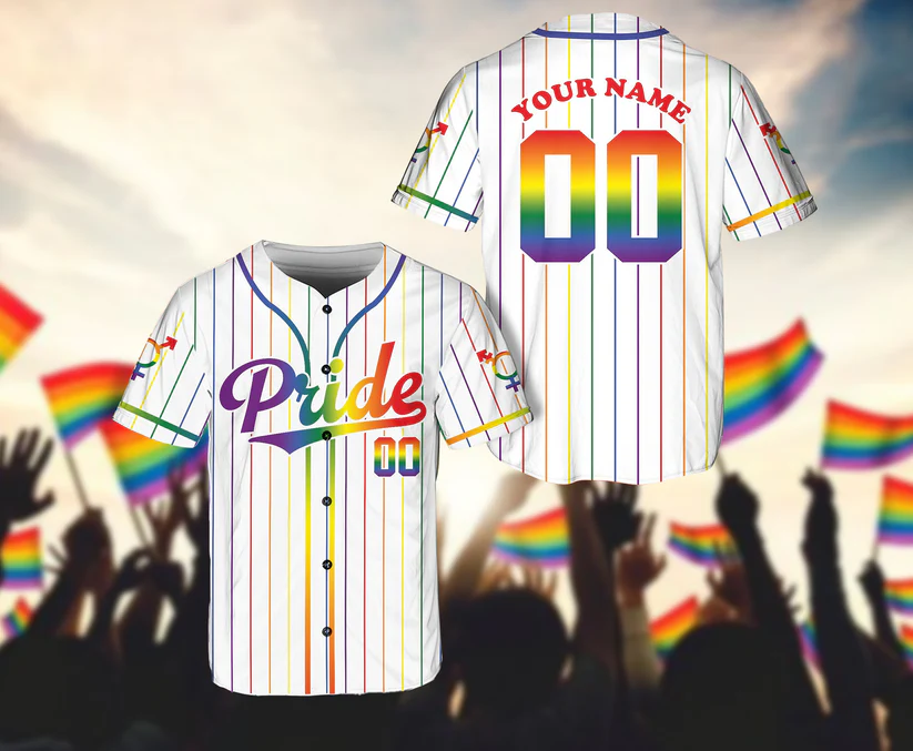 LGBTQ Baseball Jersey Rainbow Matching Game Day