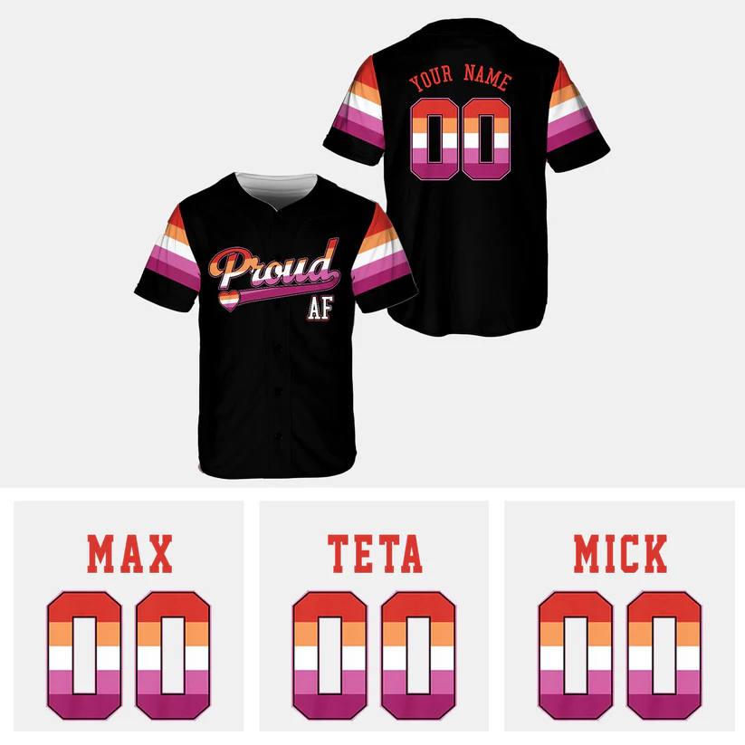 Lesbian Matching Jersey Game Day Outfit For LGBT Community Baseball Fan Player