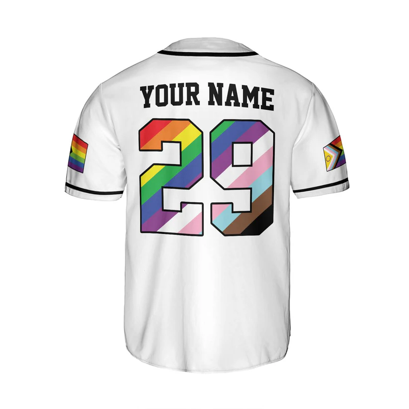 Personalized LGBT Pride Baseball Jersey Pride Hand LGBT Flag Jersey Rainbow Les Gay Shirts LGBT Pride Month Jerseys