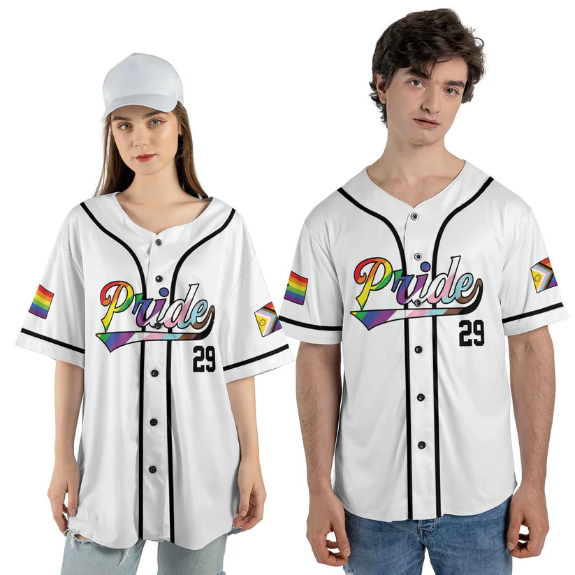 Personalized LGBT Pride Baseball Jersey Pride Hand LGBT Flag Jersey Rainbow Les Gay Shirts LGBT Pride Month Jerseys