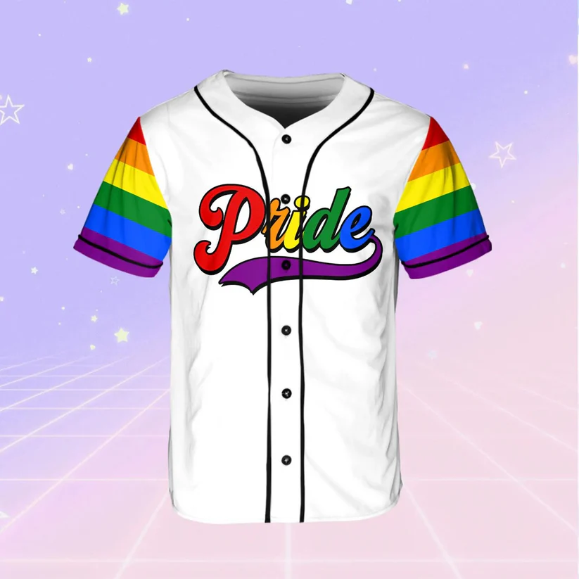Personalized LGBT Team Pride Month White Jersey