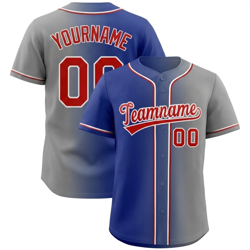 Custom White & Grey/Black Gradient Fashion Baseball Jersey