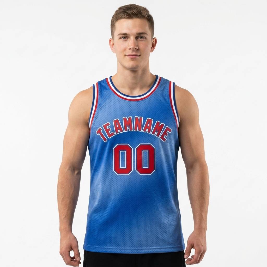 Custom Sky Blue & Red-White Basketball Gradient Fashion City Edition Jersey