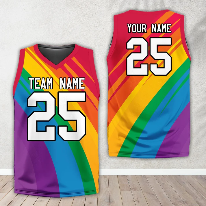 Personalized Name Pride Month Basketball Jersey