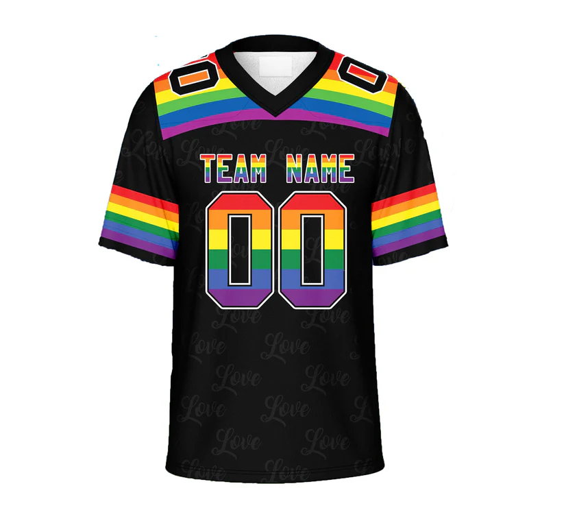 Personalized Name Number Pride Month Football Jersey