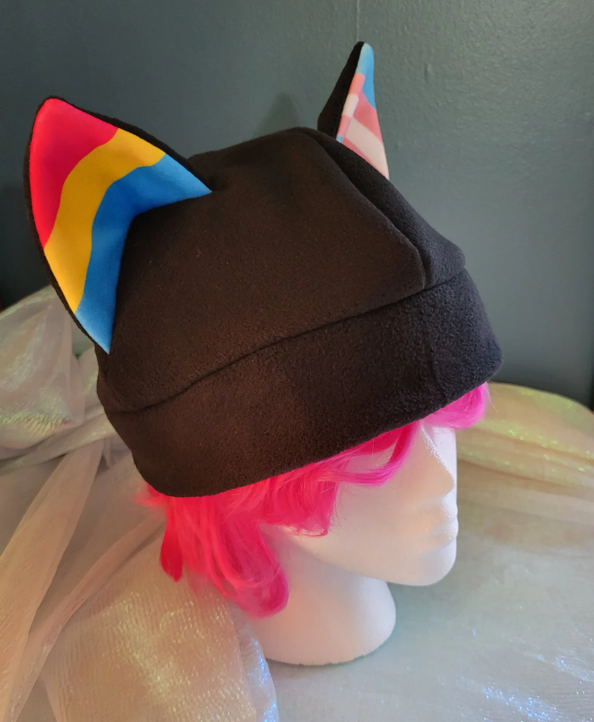 Full-size Mix and Match Cat Ear Fleece Pride Hat - More Flags In Listing