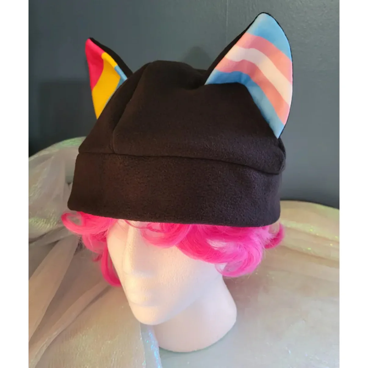 Full-size Mix and Match Cat Ear Fleece Pride Hat - More Flags In Listing