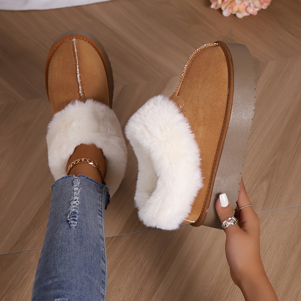 🔥Last Day 50% OFF -Women's Plush Lined Furry Snow Boots