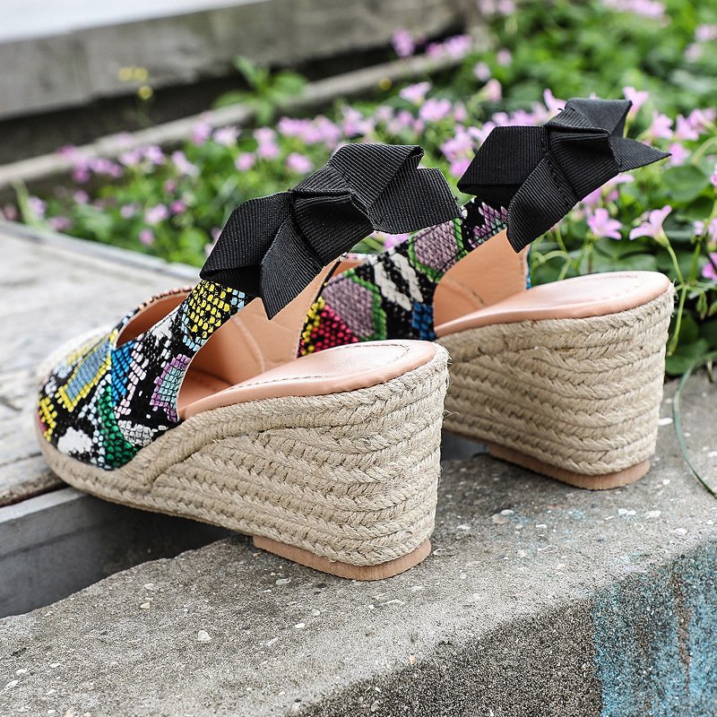 😍[May New]😍-Women Espadrilles Closed Toe Wedges Platform Heel Slingback Sandals