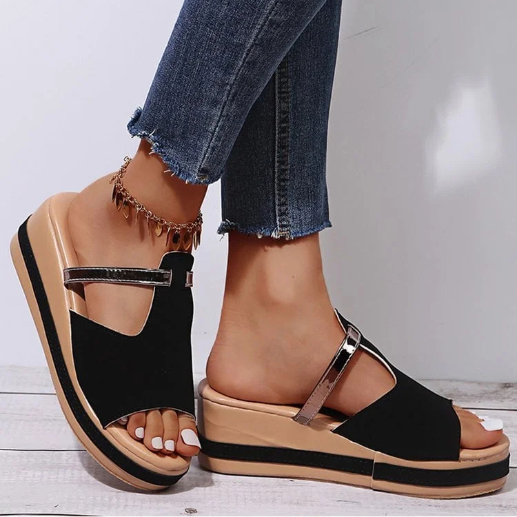 😍[May New]😍Women's Casual Wedge Platform Leather Orthopedic Sandals