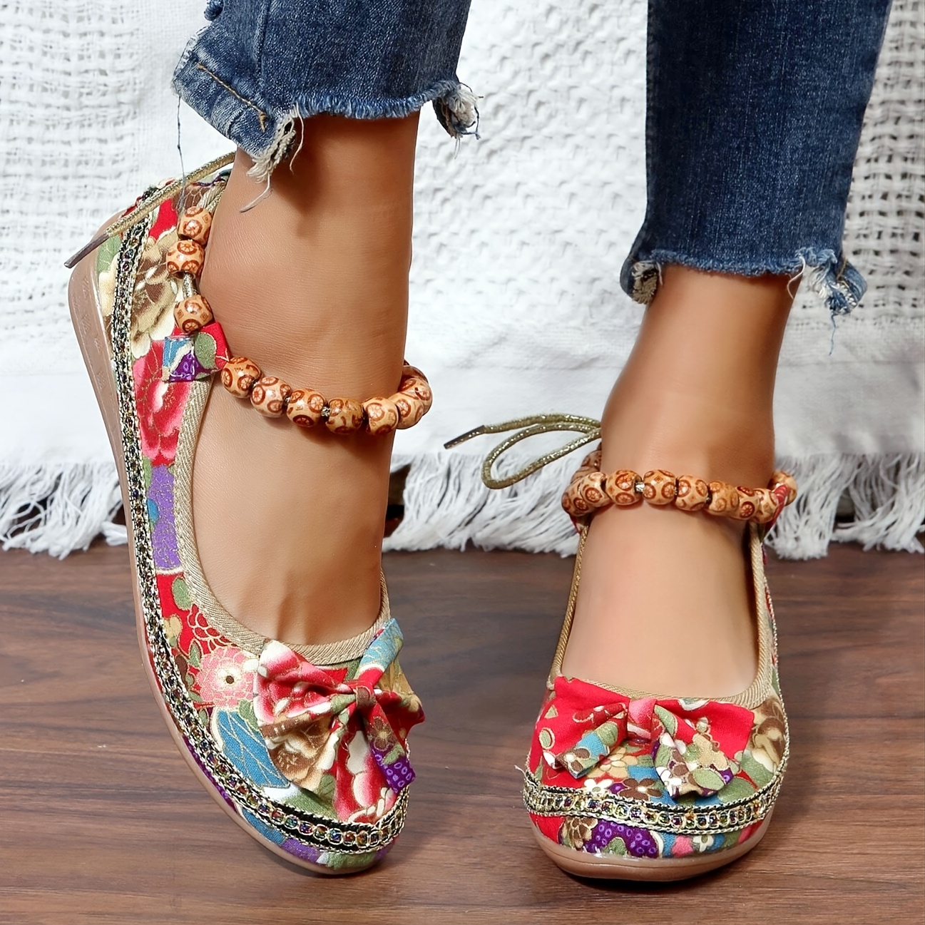 🔥Last Day 49% Off🔥Women's Floral Print Flat Shoes