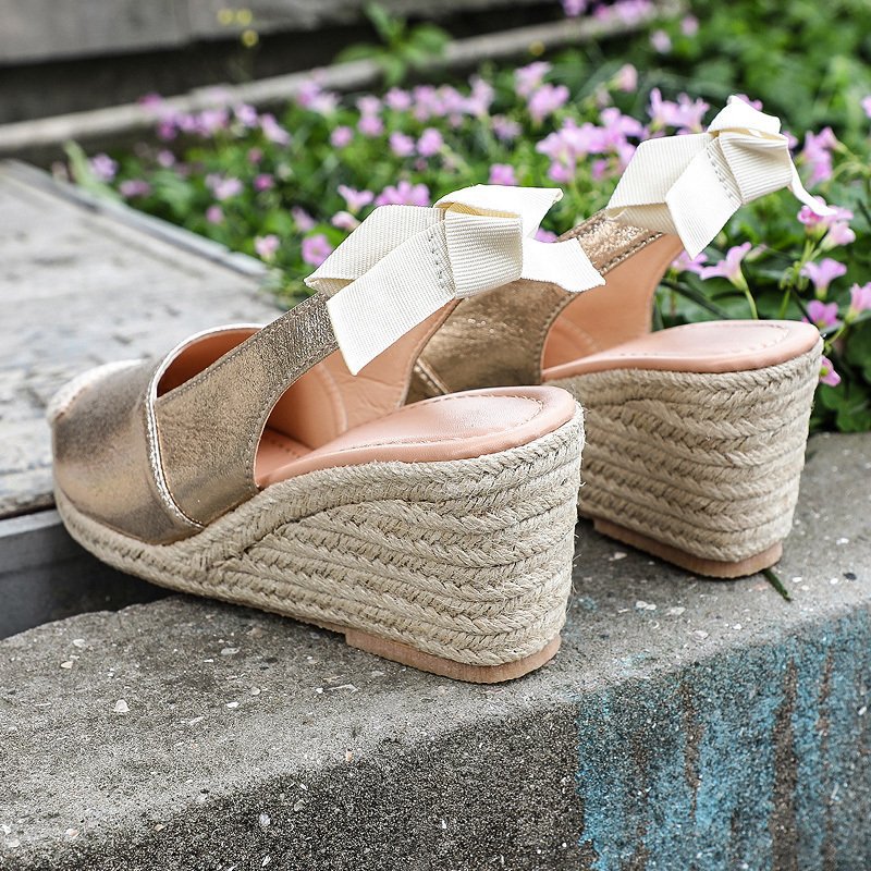 😍[May New]😍-Women Espadrilles Closed Toe Wedges Platform Heel Slingback Sandals